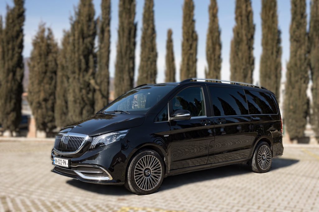 mercedes v class business class minivan rental chauffeur tbilisi airport transfer rentalauto.ge